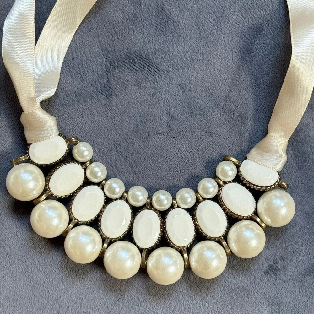 🎁  Unique Designer  Faux Pearl Necklace Choker Reversable. Cambodia designer